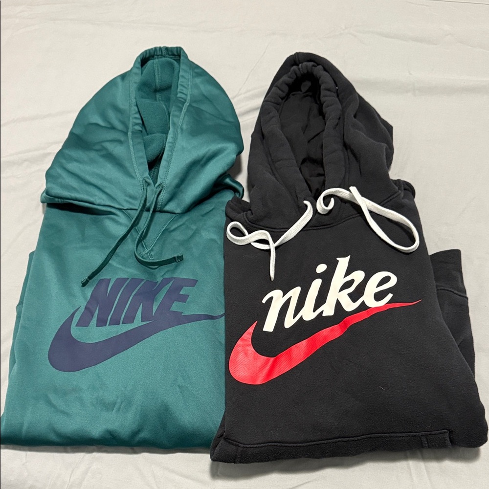 Nike Teal and Black Nike Hoodies